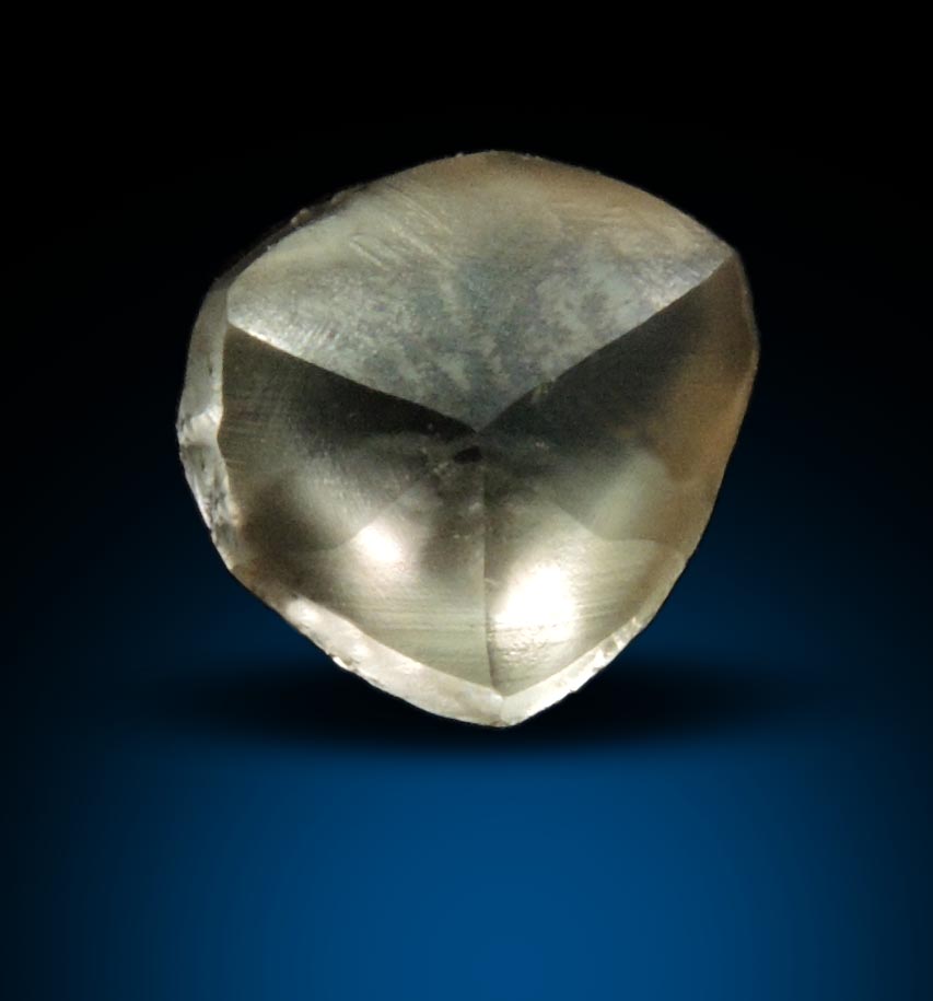 Diamond (0.97 carat pale-brown macle, twinned rough diamond) from Argyle Mine, Kimberley, Western Australia, Australia