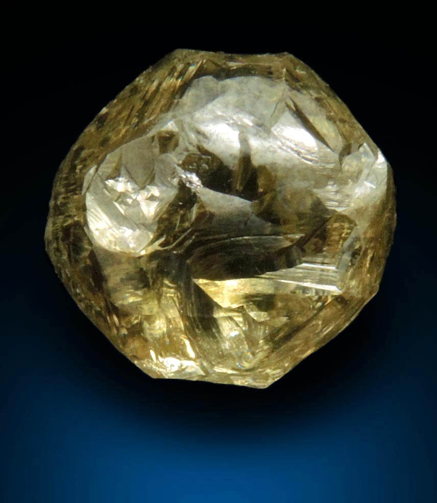 Diamond (3.11 carat superb gem-grade yellow-brown complex diamond) from Letlhakane Mine, south of the Makgadikgadi Pans, Botswana