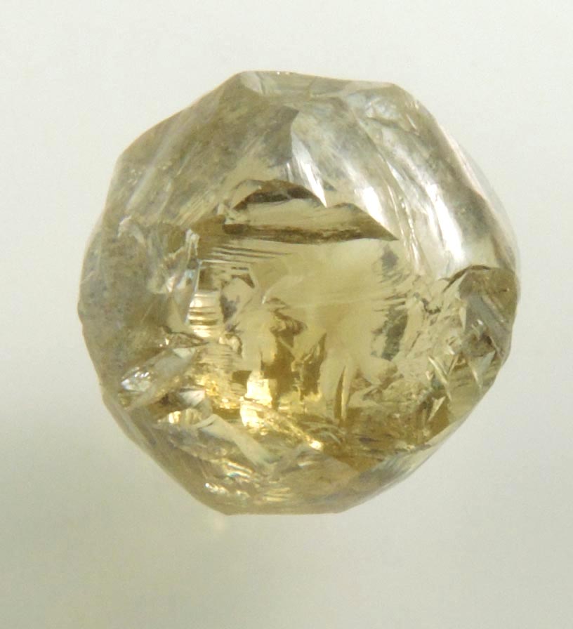 Diamond (3.11 carat superb gem-grade yellow-brown complex diamond) from Letlhakane Mine, south of the Makgadikgadi Pans, Botswana