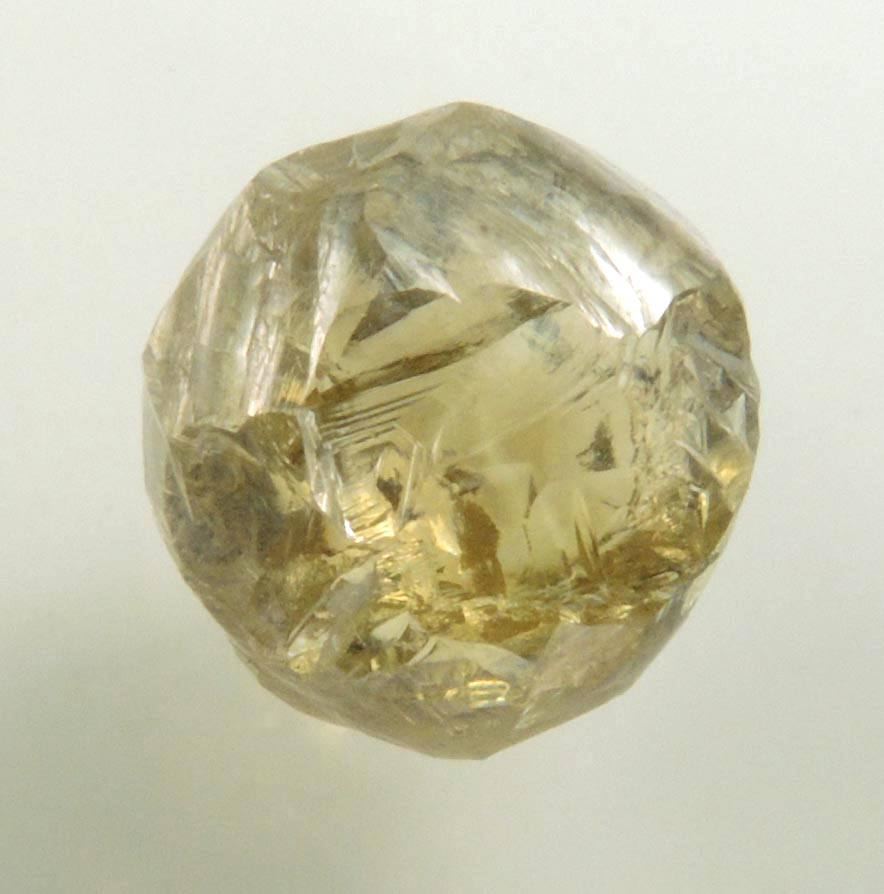 Diamond (3.11 carat superb gem-grade yellow-brown complex diamond) from Letlhakane Mine, south of the Makgadikgadi Pans, Botswana