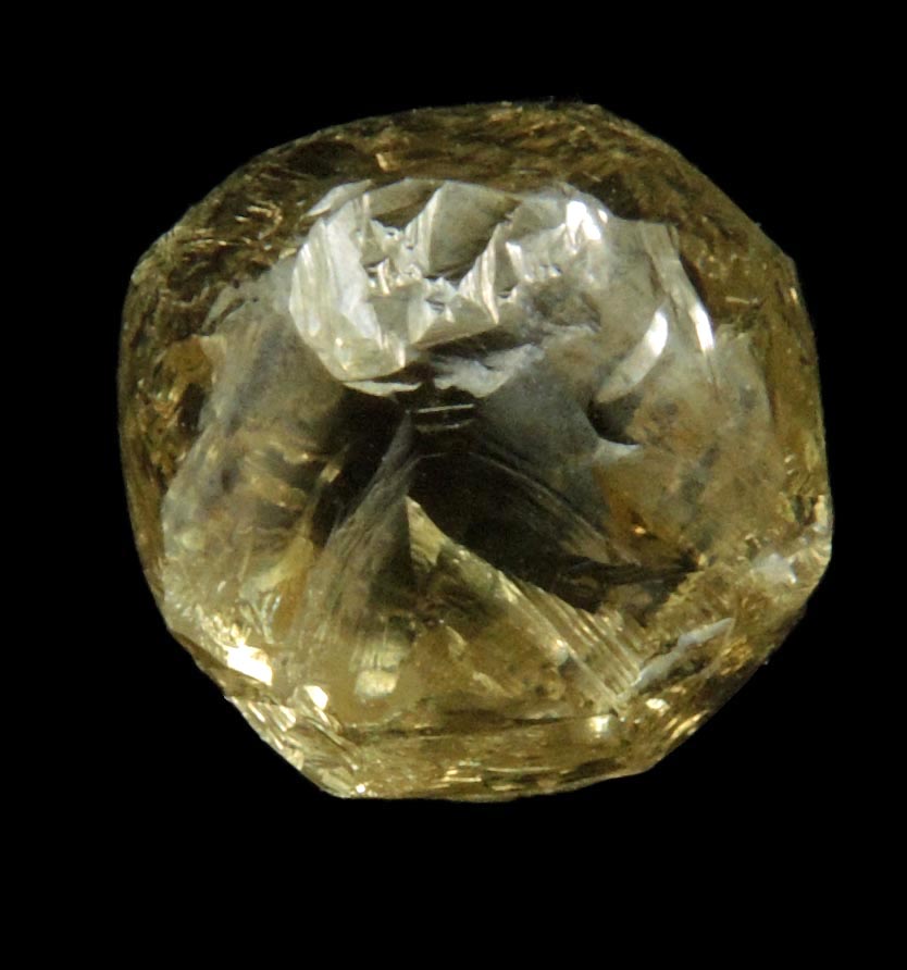 Diamond (3.11 carat superb gem-grade yellow-brown complex diamond) from Letlhakane Mine, south of the Makgadikgadi Pans, Botswana