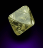 Diamond (2.11 carat yellow glassy octahedral rough uncut diamond) from Northern Cape Province, South Africa