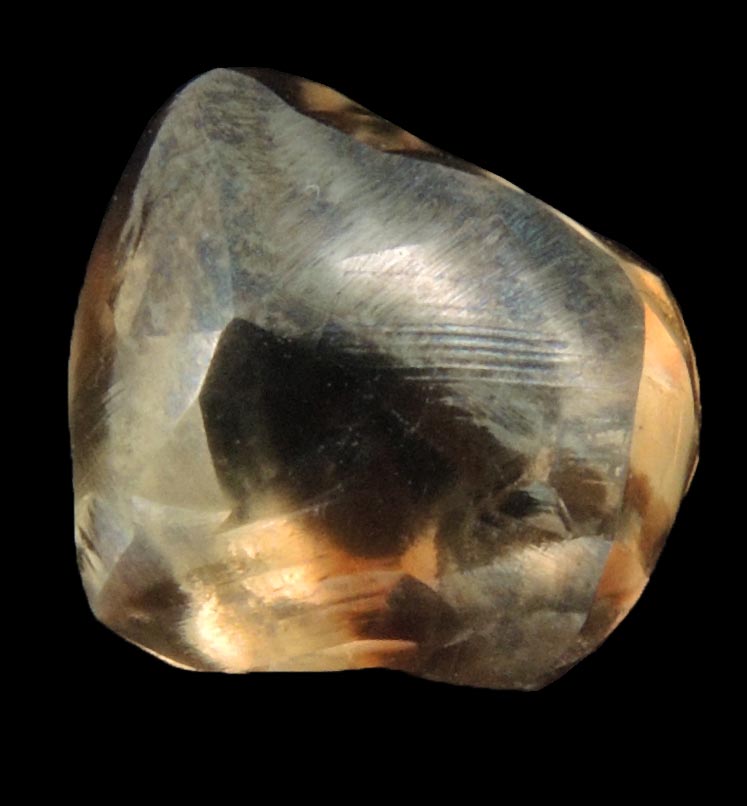 Diamond (3.85 carat gem-grade cuttable brown irregular rough diamond) from Damtshaa Mine, near Orapa, Botswana