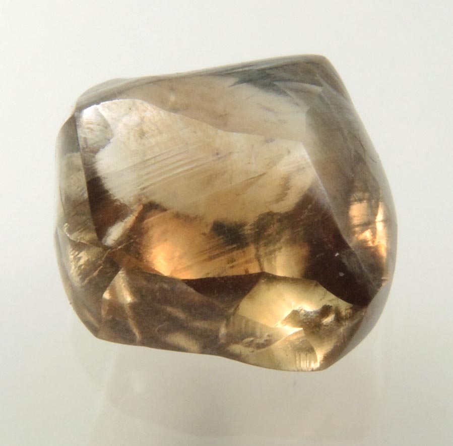 Diamond (3.85 carat gem-grade cuttable brown irregular rough diamond) from Damtshaa Mine, near Orapa, Botswana