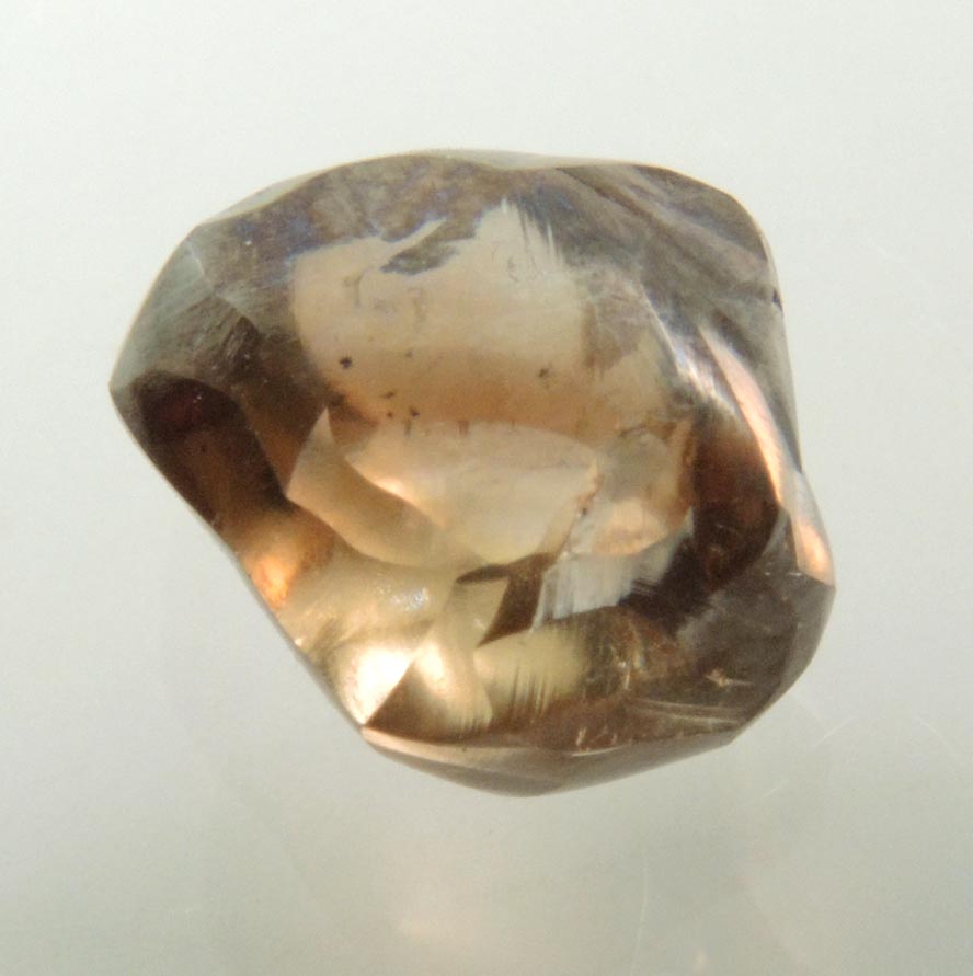 Diamond (3.85 carat gem-grade cuttable brown irregular rough diamond) from Damtshaa Mine, near Orapa, Botswana