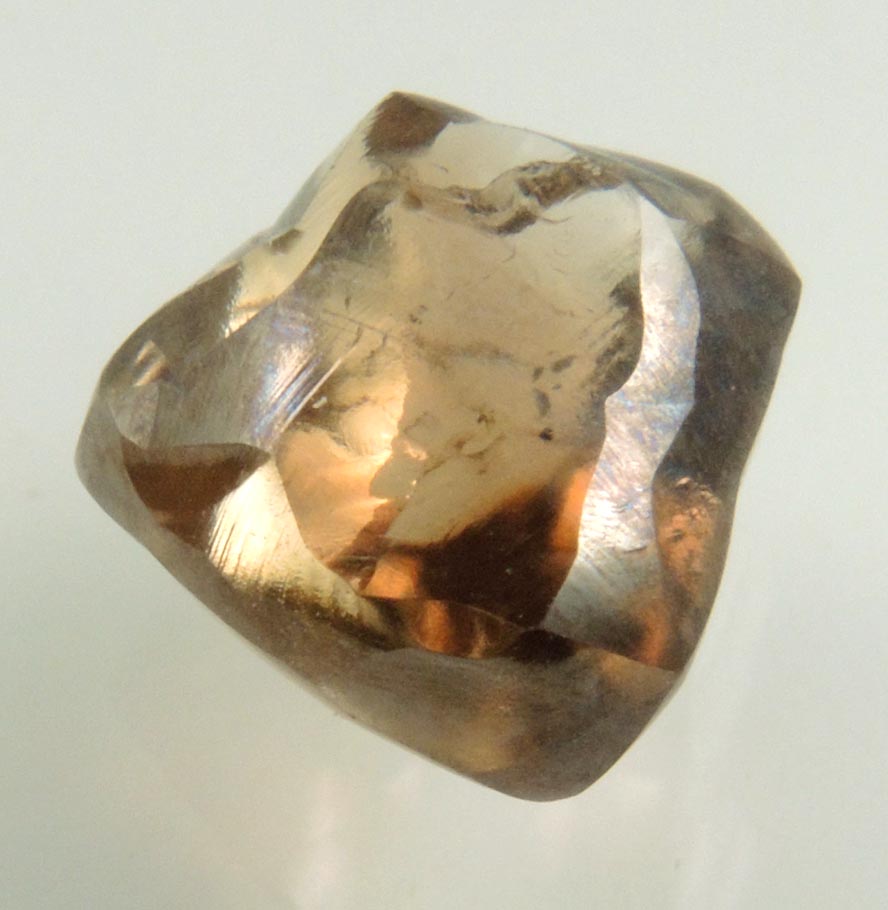 Diamond (3.85 carat gem-grade cuttable brown irregular rough diamond) from Damtshaa Mine, near Orapa, Botswana