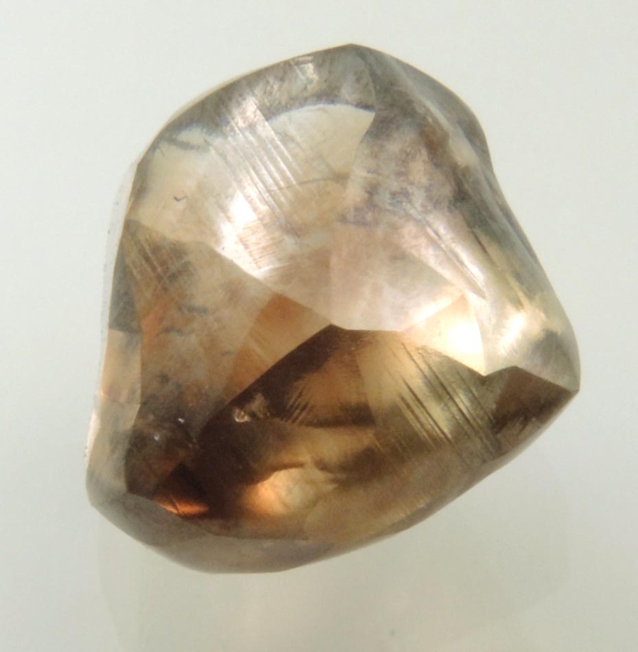 Diamond (3.85 carat gem-grade cuttable brown irregular rough diamond) from Damtshaa Mine, near Orapa, Botswana