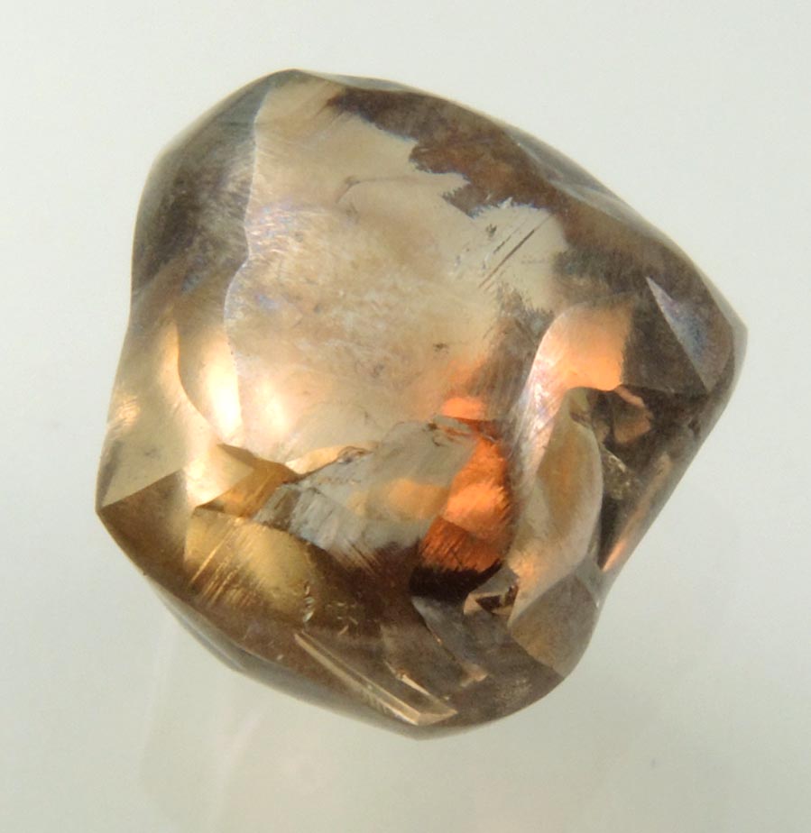 Diamond (3.85 carat gem-grade cuttable brown irregular rough diamond) from Damtshaa Mine, near Orapa, Botswana