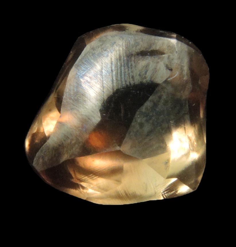 Diamond (3.85 carat gem-grade cuttable brown irregular rough diamond) from Damtshaa Mine, near Orapa, Botswana