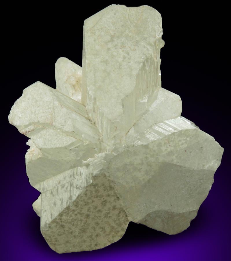 Cerussite sixling-twinned crystals with Hydrocerussite coating plus minor Calcite from Tsumeb Mine, Lead Pocket, Otavi-Bergland District, Oshikoto, Namibia
