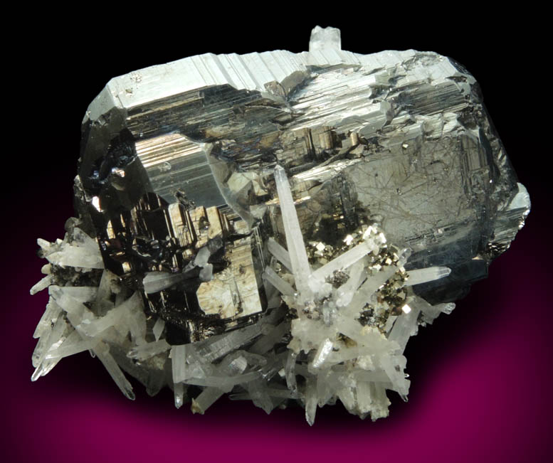 Bournonite, Quartz, Pyrite from Yaogangxian Mine, Nanling Mountains, Hunan, China