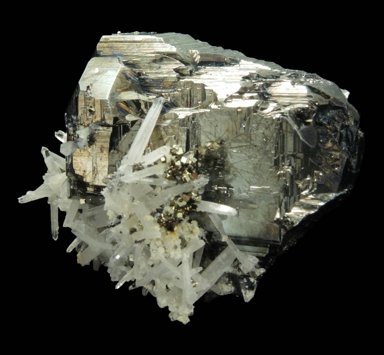 Bournonite, Quartz, Pyrite from Yaogangxian Mine, Nanling Mountains, Hunan, China