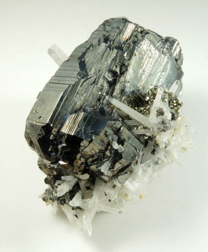 Bournonite, Quartz, Pyrite from Yaogangxian Mine, Nanling Mountains, Hunan, China