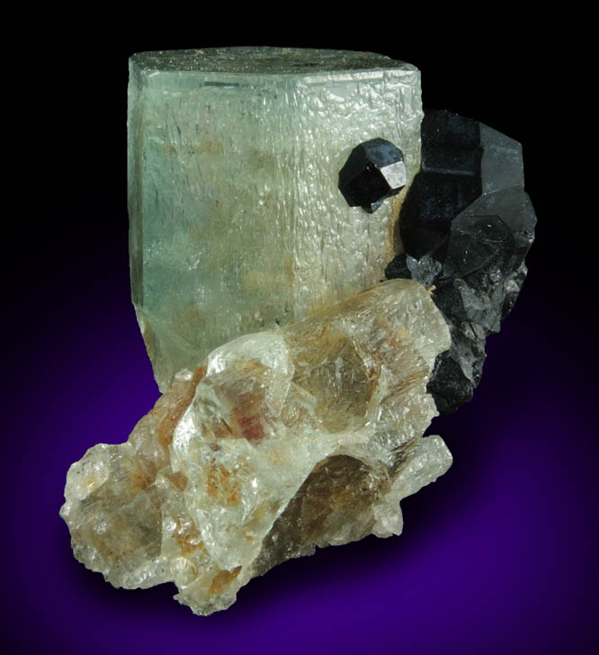 Beryl var. Aquamarine with Schorl Tourmaline from Erongo Mountains, 20 km north of Usakos, Damaraland, Namibia