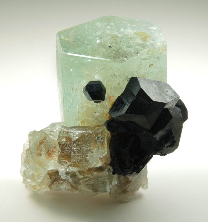 Beryl var. Aquamarine with Schorl Tourmaline from Erongo Mountains, 20 km north of Usakos, Damaraland, Namibia