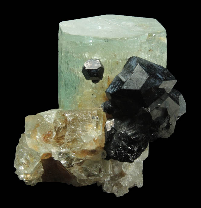 Beryl var. Aquamarine with Schorl Tourmaline from Erongo Mountains, 20 km north of Usakos, Damaraland, Namibia