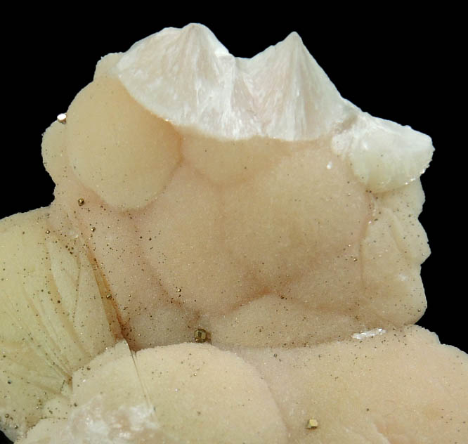 Pyrite on Pectolite from Millington Quarry, Bernards Township, Somerset County, New Jersey