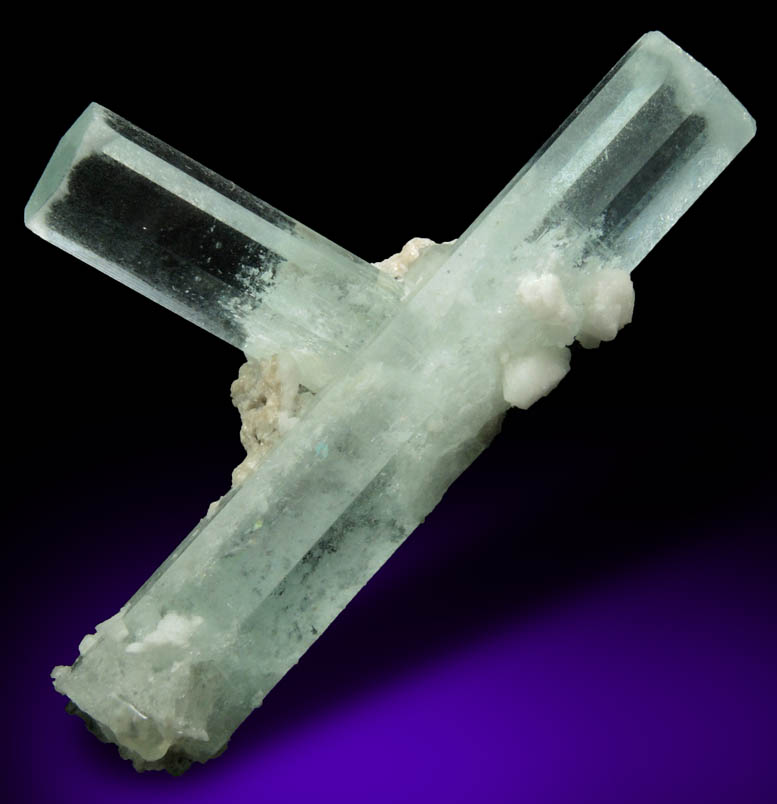 Beryl var. Aquamarine with Albite from Baha, Braldu Valley, Baltistan, Gilgit-Baltistan, Pakistan