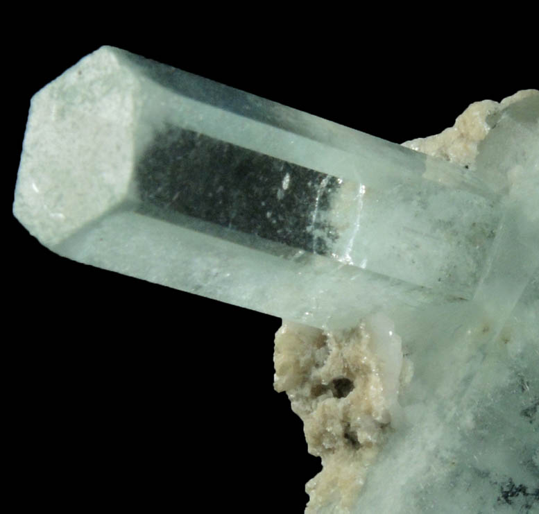 Beryl var. Aquamarine with Albite from Baha, Braldu Valley, Baltistan, Gilgit-Baltistan, Pakistan