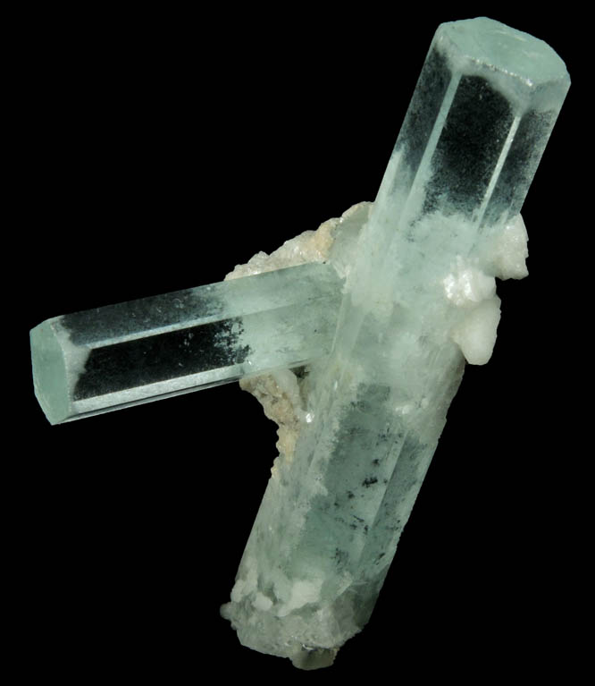 Beryl var. Aquamarine with Albite from Baha, Braldu Valley, Baltistan, Gilgit-Baltistan, Pakistan