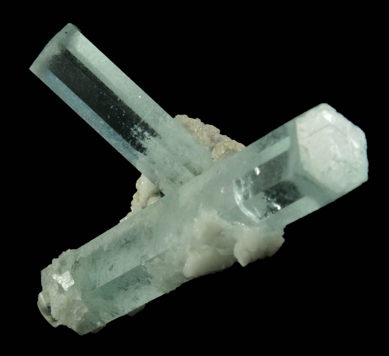 Beryl var. Aquamarine with Albite from Baha, Braldu Valley, Baltistan, Gilgit-Baltistan, Pakistan