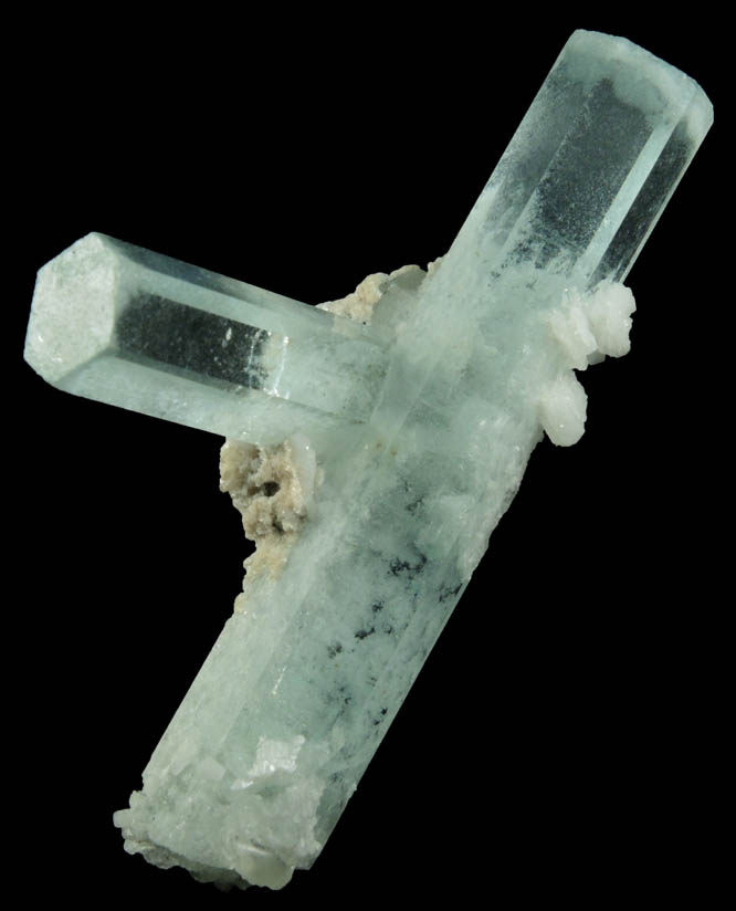 Beryl var. Aquamarine with Albite from Baha, Braldu Valley, Baltistan, Gilgit-Baltistan, Pakistan