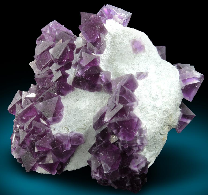 Fluorite over Quartz from De'an Mine, Wushan, Jiangxi Province, China