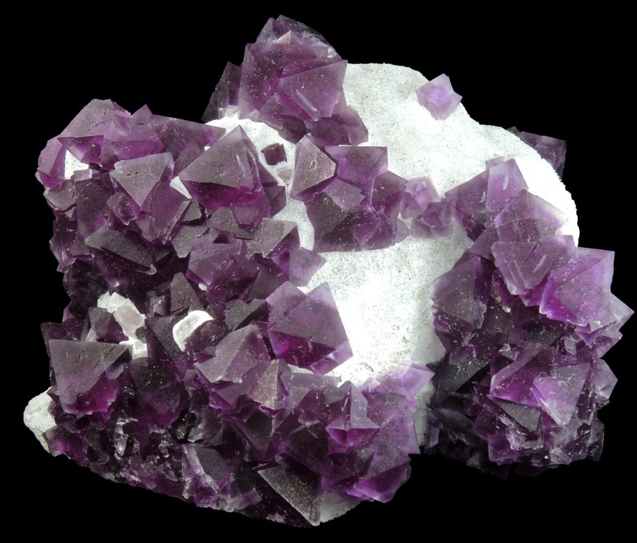 Fluorite over Quartz from De'an Mine, Wushan, Jiangxi Province, China