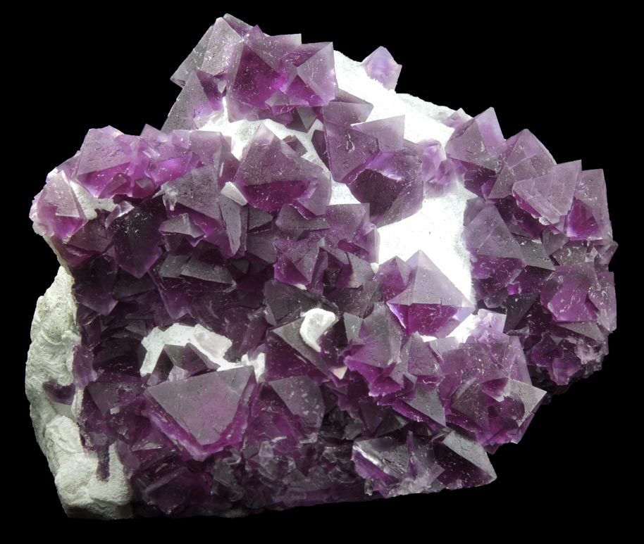 Fluorite over Quartz from De'an Mine, Wushan, Jiangxi Province, China