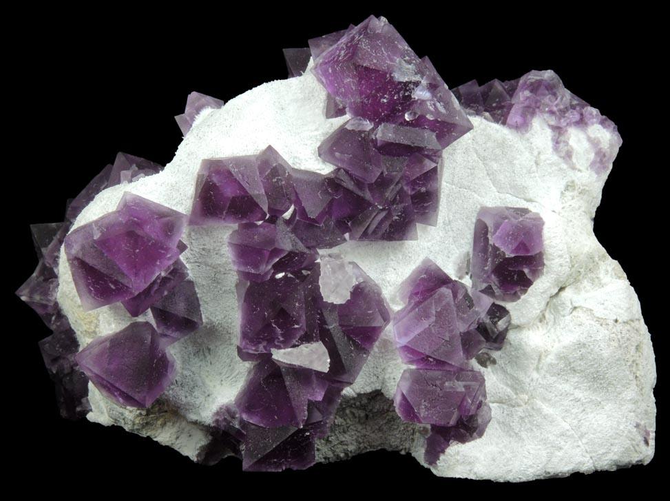 Fluorite over Quartz from De'an Mine, Wushan, Jiangxi Province, China