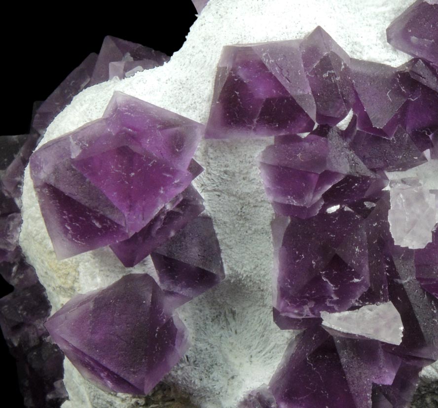 Fluorite over Quartz from De'an Mine, Wushan, Jiangxi Province, China