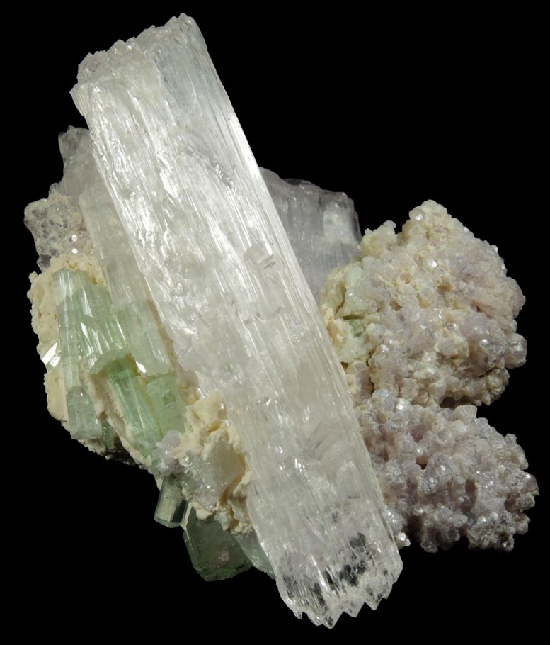 Spodumene var. Kunzite, Lepidolite, Elbaite Tourmaline from Darra-i-Pech, Kunar Province, Afghanistan