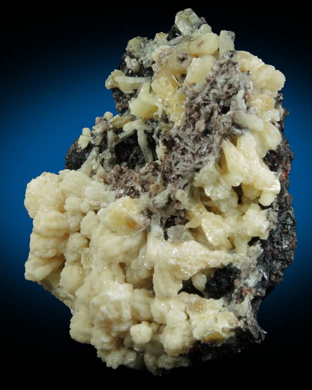 Mimetite (on galena-rich matrix) from Tsumeb Mine, Otavi-Bergland District, Oshikoto, Namibia