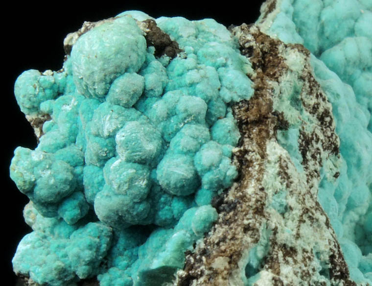 Rosasite over Chrysocolla and Aurichalcite from Silver Bill Mine, Courtland-Gleeson District, Cochise County, Arizona