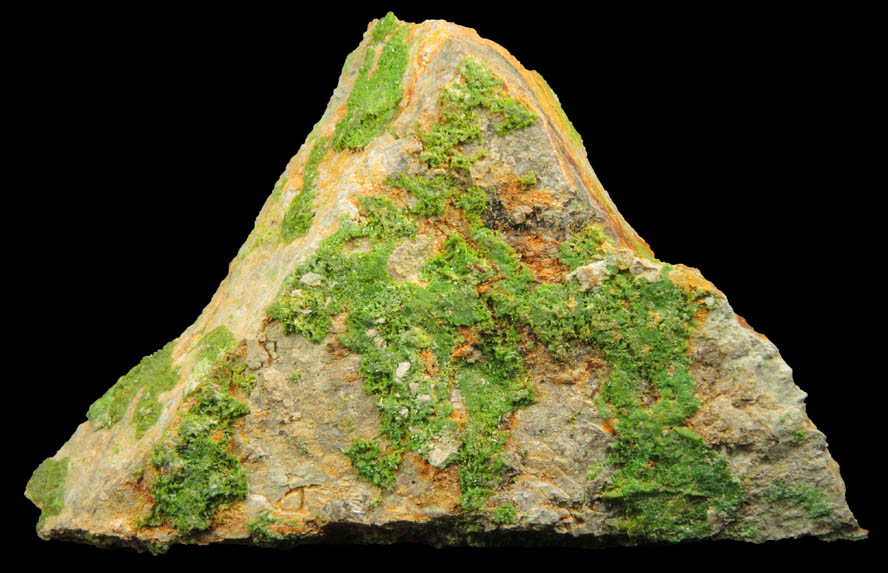 Pyromorphite over Quartz from Wheatley Mine, Phoenixville District, Chester County, Pennsylvania