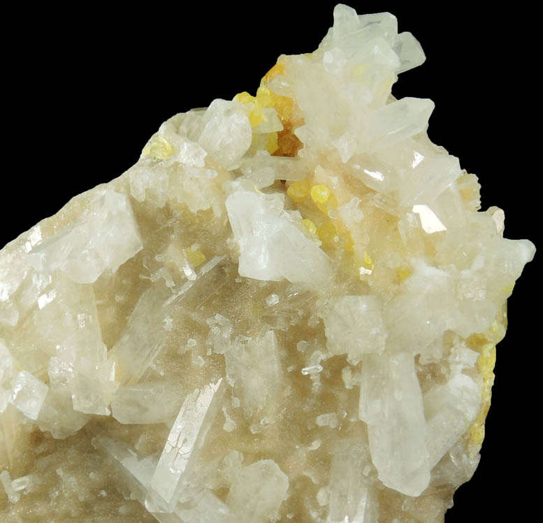 Celestine on Sulfur from Agrigento District (Girgenti), Sicily, Italy