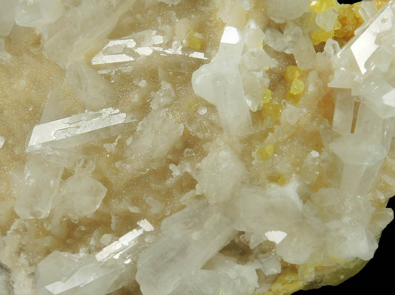 Celestine on Sulfur from Agrigento District (Girgenti), Sicily, Italy