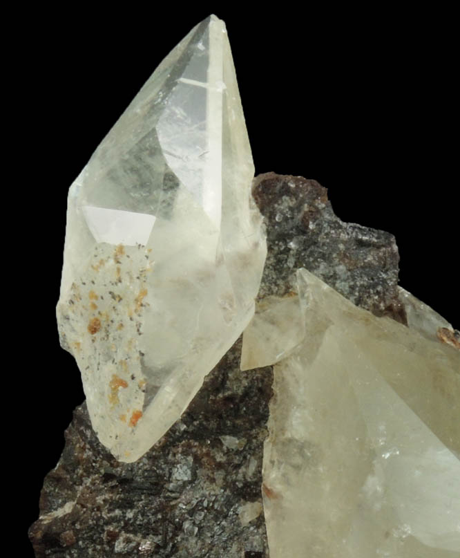 Calcite and Fluorite on Sphalerite from Elmwood Mine, Stonewall Ore Body, Carthage, Smith County, Tennessee