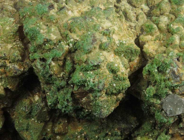 Pyromorphite over Quartz from Sarrowcole Vein, Laverock Hall, Leadhills, South Lanarkshire, Strathclyde, Scotland