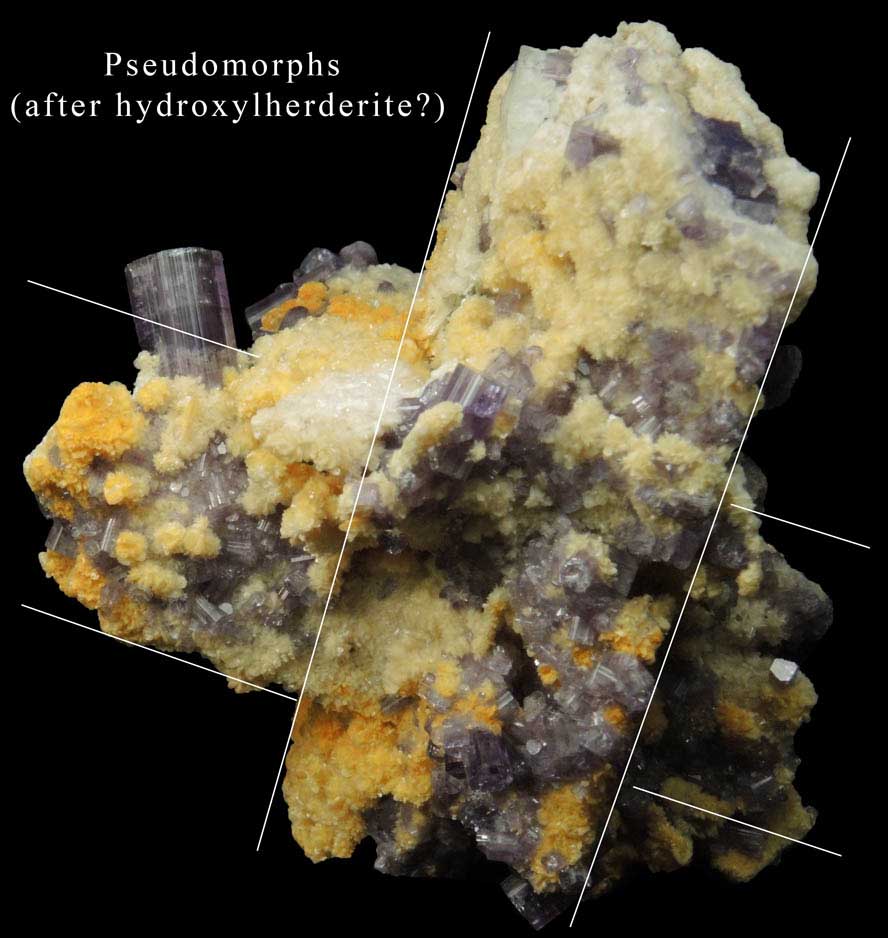 Fluorapatite with Bertrandite (including pseudomorphs) from Lavra da Golconda, near Governador Valadares, Minas Gerais, Brazil