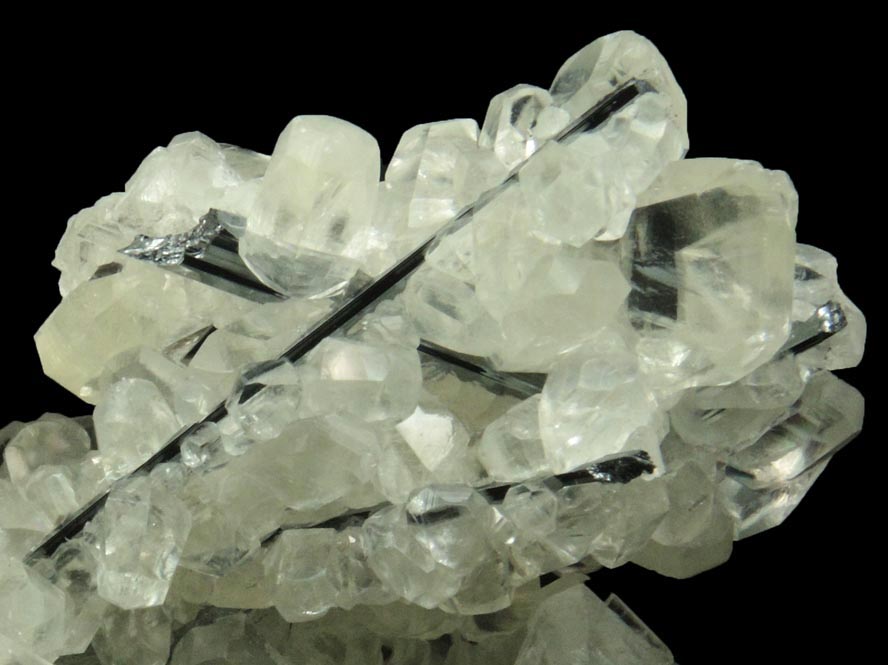 Calcite (butterfly-twinned crystals) with Stibnite inclusions from Xikuangshan, 12 km northeast of Lengshuijiang, Hunan Province, China