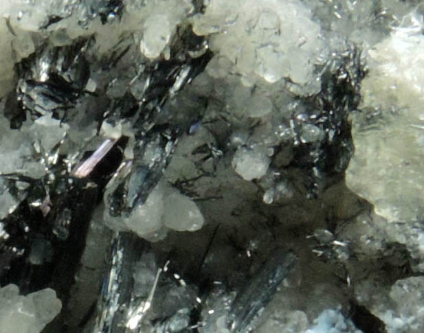 Stibnite, Calcite, Berthierite from San Martín Mine, Sombrerete, Zacatecas, Mexico