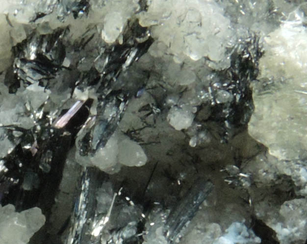 Stibnite, Calcite, Berthierite from San Martn Mine, Sombrerete, Zacatecas, Mexico