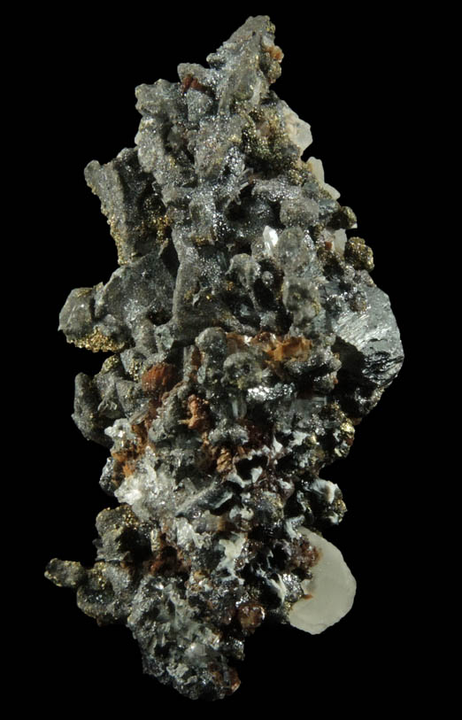 Polybasite, Acanthite, Calcite, Chalcopyrite from Guanajuato Silver Mining District, Guanajuato, Mexico