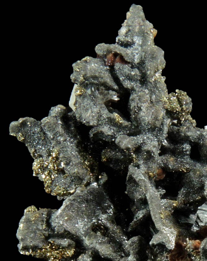 Polybasite, Acanthite, Calcite, Chalcopyrite from Guanajuato Silver Mining District, Guanajuato, Mexico