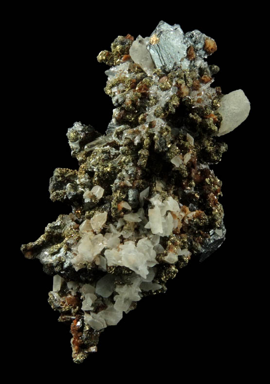 Polybasite, Acanthite, Calcite, Chalcopyrite from Guanajuato Silver Mining District, Guanajuato, Mexico