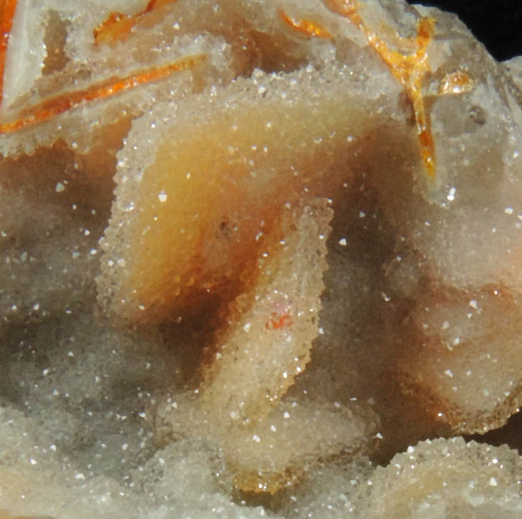 Quartz over Wulfenite from Finch Mine, north of Hayden, Banner District, Gila County, Arizona