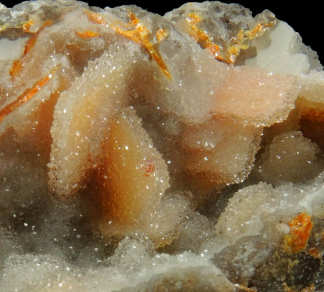 Quartz over Wulfenite from Finch Mine, north of Hayden, Banner District, Gila County, Arizona