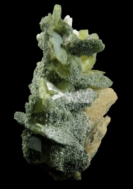 Chlorite on Titanite from Tormiq area, northwest of Skardu, Haramosh Mountains, Baltistan, Gilgit-Baltistan, Pakistan