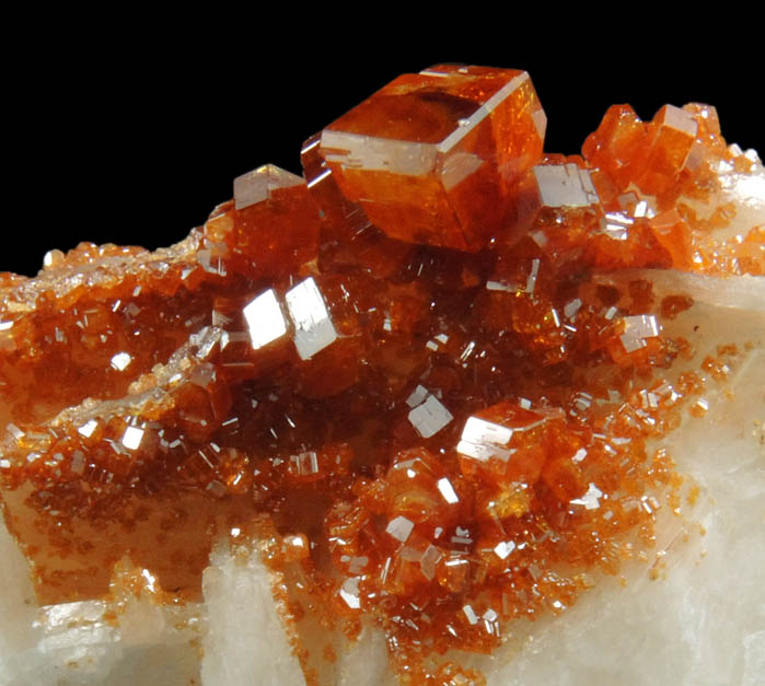 Vanadinite on Barite from Mibladen, Haute Moulouya Basin, Zeida-Aouli-Mibladen belt, Midelt Province, Morocco